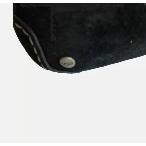 UGG Alena Black Sheepskin Suede Moccasin Slippers Women's US Sz 9 - Picture 5 of 9